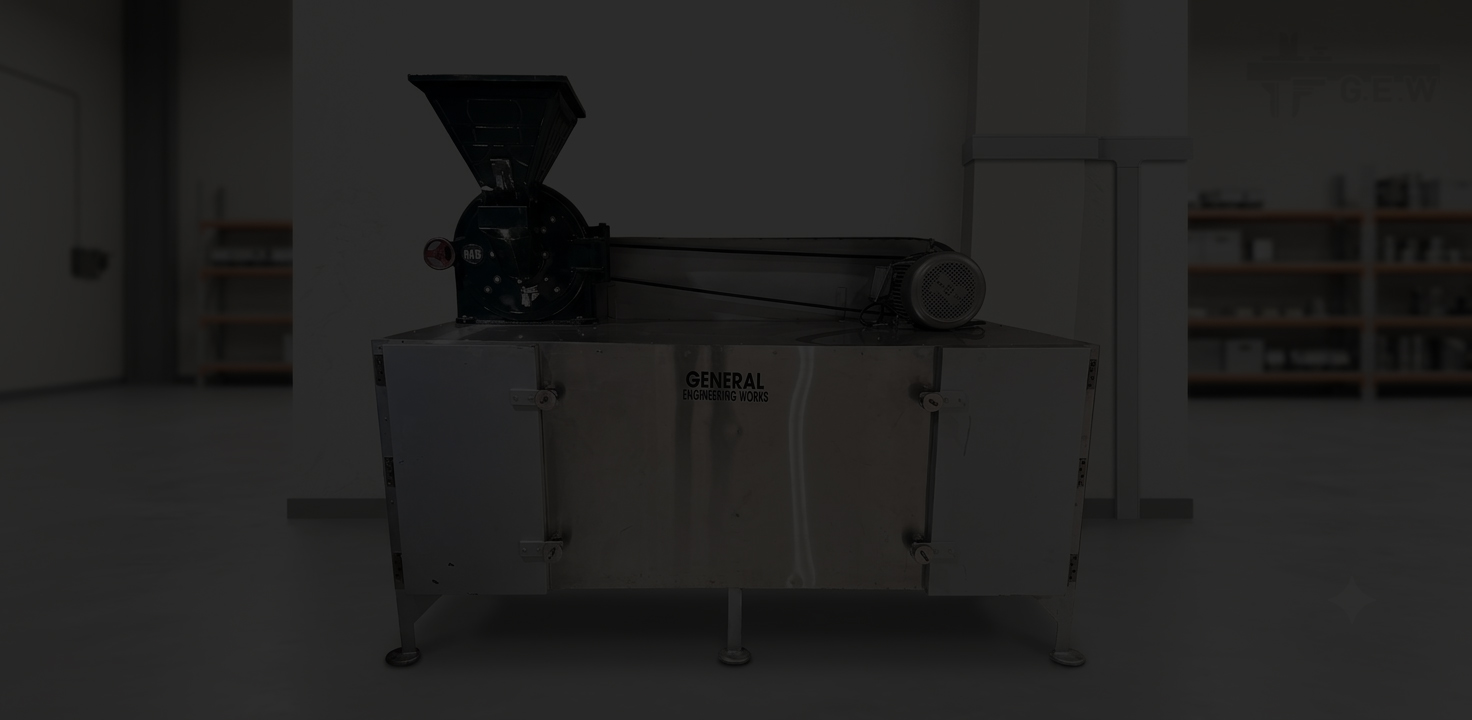 Sugar grinder machine in operation